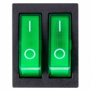 Фотография товара 'Smartbuy SBE-16-S33g Выключатель клавишный двойной 250V 16А (6с) ON-OFF'