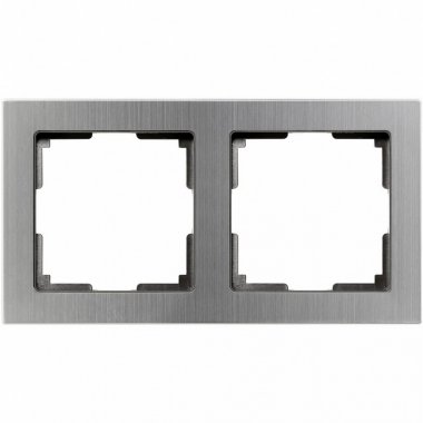 Фотография товара 'Smartbuy SBE-06gn-Metal-FR-2 Рамка 2-местная пластик серый никель'