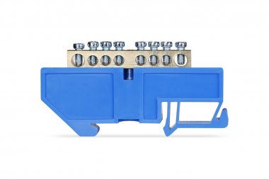 Фотография товара 'Smartbuy SBE-bc-8-dr Шина "N" нулевая (латунь) с изолятором на DIN-рейку 6x9мм'