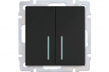 Фотография товара 'Smartbuy SBE-05b-10-SW2-1 Выключатель 2-клавишный с индикатором 10А'