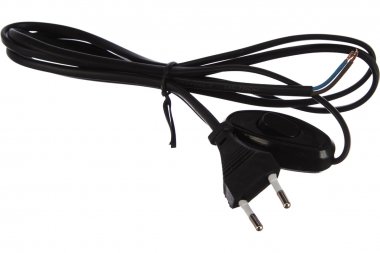 Фотография товара 'Smartbuy SBE-06-P05-b Шнур с плоской вилкой и проходным выключателем, 1,7 метра ШВВП 2х0,75'