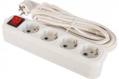 Фотография товара 'Smartbuy SBE-16-4-05-ZS Удлинитель, 4 гнезда 5 метров 16А/3,5кВт ПВС 3х1,0'