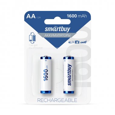 Фотография товара 'Smartbuy SBBR-2A02BL1600 Аккумулятор NiMh AA/2BL 1600 mAh'