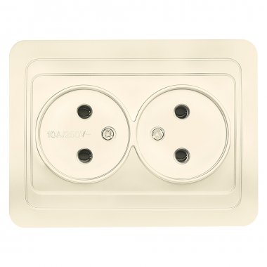 Фотография товара 'Smartbuy SBE-02i-10-S2-N-c Розетка двойная одноместная без заземления 10А'