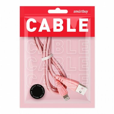Фотография товара 'Smartbuy iK-512RG rose Дата-кабель 8pin кабель в резин. оплетке Gear'