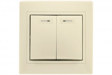 Фотография товара 'Smartbuy SBE-01i-10-SW2-1-c Выключатель 2-клавишный с индикатором 10А'