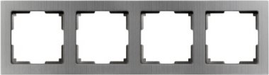 Фотография товара 'Smartbuy SBE-06gn-Metal-FR-4 Рамка 4-местная пластик серый никель'