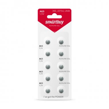 Фотография товара 'Smartbuy SBBB-AG5-10B Батарейка часовая AG5-10B (100/2000)'
