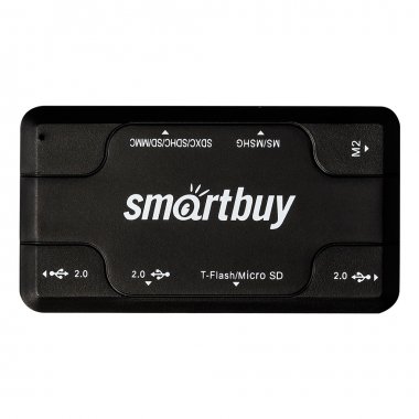 Фотография товара 'Smartbuy SBRH-750-K Картридер + Хаб 750, USB 2.0 3 порта+SD/microSD/MS/M2 Combo'