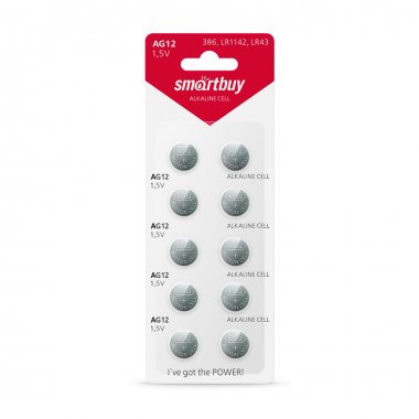Фотография товара 'Smartbuy SBBB-AG12-10B Батарейка часовая AG12-10B (100/2000)'