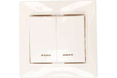 Фотография товара 'Smartbuy SBE-01w-10-SW2-1-c Выключатель 2-клавишный с индикатором 10А'