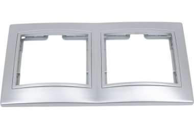 Фотография товара 'Smartbuy SBE-01s-00-FR-2 Рамка 2-местная горизонтальная серебро Венера'