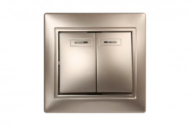 Фотография товара 'Smartbuy SBE-01c-10-SW2-1-c Выключатель 2-клавишный с индикатором 10А шампань, Венера'