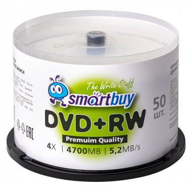 Фотография товара 'Smartbuy SBDVPRW50 Диски для многократной записи DVD+RW, 4.7 Гб'