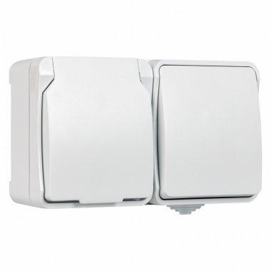 Фотография товара 'Smartbuy SBE-04g-16-SWS Блок розетка выключатель, IP54, белый'