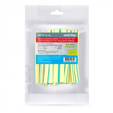 Фотография товара 'Smartbuy SBE-HST-as-yg Термоусаживаемая трубка, 2/1-4/2-6/3-8/4-10/5-12/6'