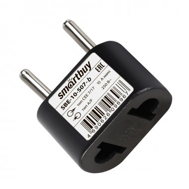 Фотография товара 'Smartbuy SBE-10-S07-b Адаптер-переходник на евро вилку 10А 250В'