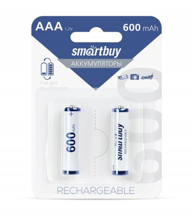 Фотография товара 'Smartbuy SBBR-3A02BL600 Аккумулятор NiMh Smartbuy AAA/2BL 600 mAh'