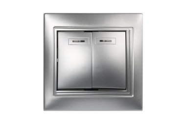 Фотография товара 'Smartbuy SBE-01s-10-SW2-1-c Выключатель 2-клавишный с индикатором 10А серебро, Венера'