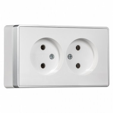 Фотография товара 'Smartbuy SBE-07w-16-S2-N Розетка 2-местная 10А без заземления'