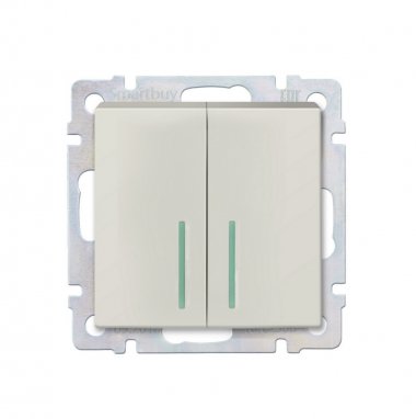 Фотография товара 'Smartbuy SBE-05i-10-SW2-1 Выключатель 2-клавишный с индикатором 10А'