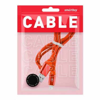 Фотография товара 'Smartbuy iK-512ERG red Дата-кабель 8pin кабель в резин. оплетке Gear'