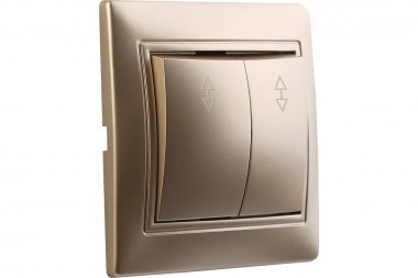 Фотография товара 'Smartbuy SBE-01c-10-SW22-0 Выключатель проходной 2-клавишный 10А шампань Венера'