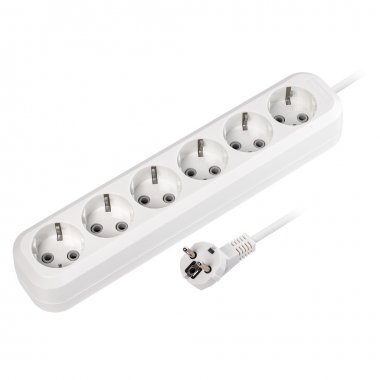 Фотография товара 'Smartbuy SBE-16-6-03-Z Удлинитель, 6 гнезд 3 метра 16А/3,5кВт ПВС 3х1,0'