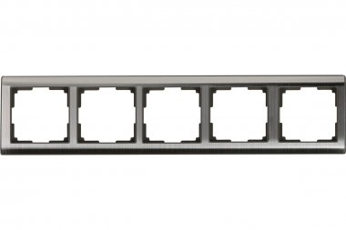 Фотография товара 'Smartbuy SBE-05gn-Metal-FR-5 Рамка 5-местная серый никель Нептун'