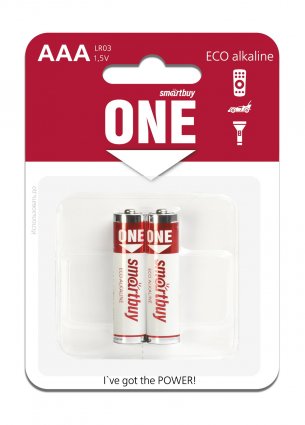 Фотография товара 'Smartbuy SOBA-3A02B-Eco Батарейка алкалиновая ONE LR03/2B (24/240)'