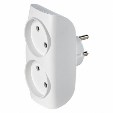 Фотография товара 'Smartbuy SBE-10-A04w-2 Разветвитель сетевой Тройник , 2 гнезда без заземления 10А 250B'