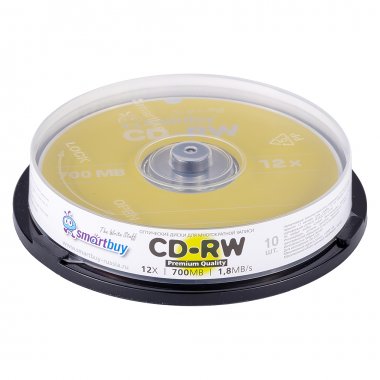 Фотография товара 'Smartbuy SBCD-RW10 Диски для многократной записи CD-RW, 700 Мб, 12х'