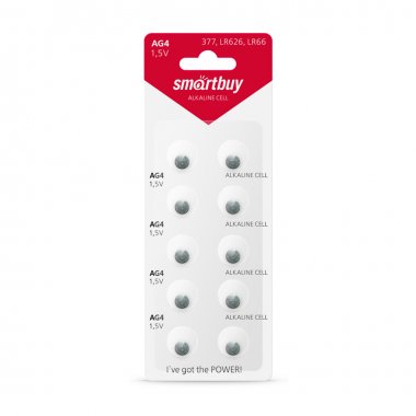 Фотография товара 'Smartbuy SBBB-AG4-10B Батарейка часовая AG4-10B (100/2000)'