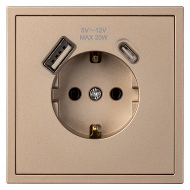 Фотография товара 'Smartbuy SBE-09c-16-S1-USB Розетка 1-местная с заземлением USB+Type 16А'