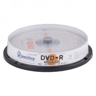 Фотография товара 'Smartbuy SBDV-R10 Диски для записи DVD-R, 4.7 Гб, 16х, 10шт'