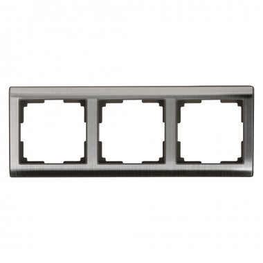 Фотография товара 'Smartbuy SBE-05gn-Metal-FR-3 Рамка 3-местная серый никель Нептун'