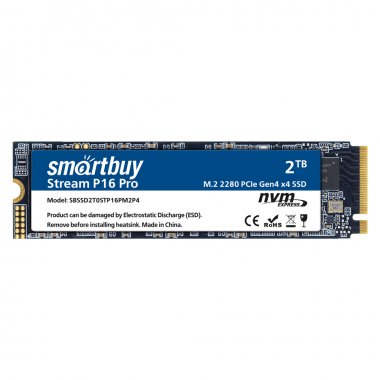 Фотография товара 'Smartbuy SBSSD2T0STP16PM2P4 M.2 2280 SSD Stream P16 Pro 2TB TLC NVMe'