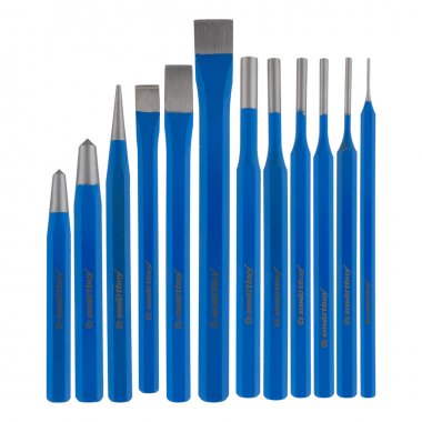 Фотография товара 'Smartbuy SBT-SPT-2p1 Набор выколоток и зубил 12 шт., 1.5, 2, 3, 4, 5, 6, 8, 10, 12, 16 мм, 48-52 HRC'