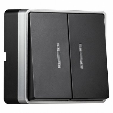 Фотография товара 'Smartbuy SBE-07b-10-SW2-1 Выключатель 2-клавишный с индикатором 10А'