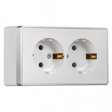 Фотография товара 'Smartbuy SBE-07w-16-S2-Z Розетка 2-местная 16А с заземлением'