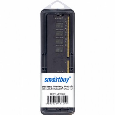Фотография товара 'Smartbuy SBDR4-UD8-3222 Модуль памяти DDR4 UDIMM 8GB 3200MHz CL22'