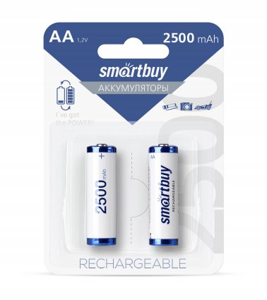 Фотография товара 'Smartbuy SBBR-2A02BL2500 Аккумулятор NiMh AA/2BL 2500 mAh'