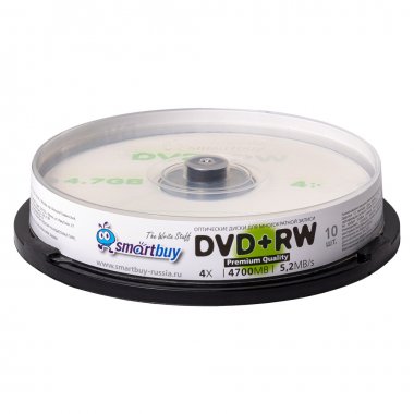 Фотография товара 'Smartbuy SBDVPRW10 Диски для многократной записи DVD+RW, 4.7 Гб, 4х, 10шт'