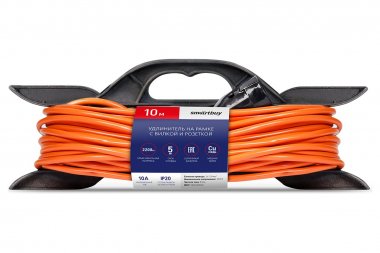 Фотография товара 'Smartbuy SBE-10-1-10-F Удлинитель на рамке с вилкой и розеткой 10А, 10 метров 2х1,0 мм?'