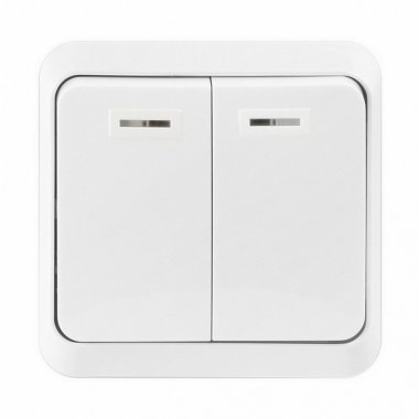 Фотография товара 'Smartbuy SBE-03w-10-SW2-1 Выключатель 2-клавишный с индикатором 10А'