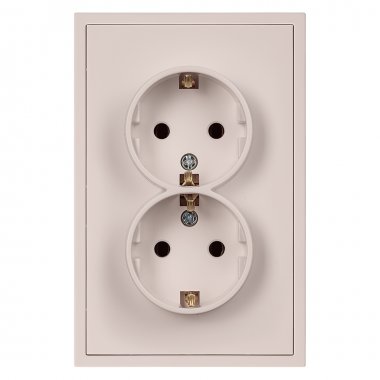 Фотография товара 'Smartbuy SBE-09i-16-S2-Z Розетка двойная с заземлением 16А бежевая Капелла'