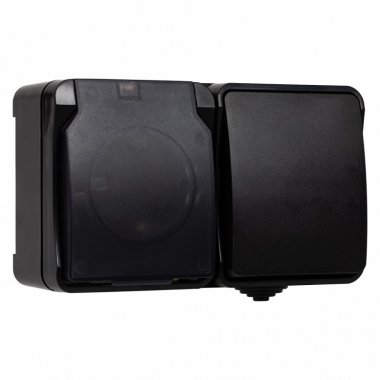 Фотография товара 'Smartbuy SBE-04b-16-SWS Блок розетка выключатель, IP54'