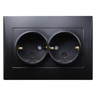 Фотография товара 'Smartbuy SBE-08b-16-S2-Z Розетка двойная с заземлением 16A черная Вега'