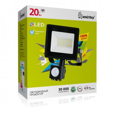 Фотография товара 'Smartbuy SBL-EFLPIR-20-65 Светодиодный (LED) прожектор FL Sensor Pro 20W/6500K/IP65'