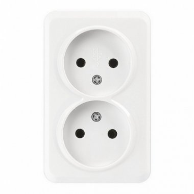 Фотография товара 'Smartbuy SBE-03w-10-S2-N-c Розетка 2-местная 10А без заземления'